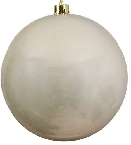 große dekorative winterliche bruchfeste Weihnachtskugel Dekokugel Kunststoff glänzend federleicht für innen und außen Durchmessernh (Perle glänzend, 14 cm)