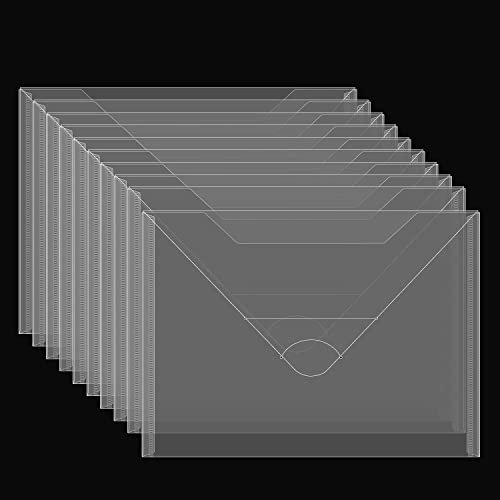 10 Stück Stempel und Stanzformen Aufbewahrungstasche,22,2x15,2cm, große Kunststoff-Umschläge,transparente Kunststoff Ordner zum Schneiden von Stanzformen,Schablonen,Prägearbeiten,Basteln,Organizer