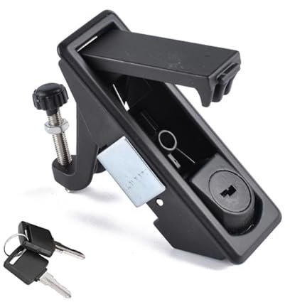 Akozon Compression Latch Lock, RV Door Latches for Compartments, Zinc Alloy Trigger Latch Lock with 2 Keys, Adjustable Lever, Hand Operated Flush Lever for RV Marine Boat Cabinet Tool Box