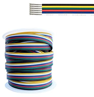 22AWG CABLE 6-PIN for RGBW + CCT LED Strip/Strip Extension wire LED RGBW CCT Strip 20metrs