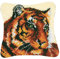 VIONNPPT Knüpfkissen für Kinder Erwachsene, Tier Muster Deko Kissenbezug Knüpfteppich Zum Selber Knüpfen DIY Kissen Latch Hook Kit,43cmX43cm (Tiger A)