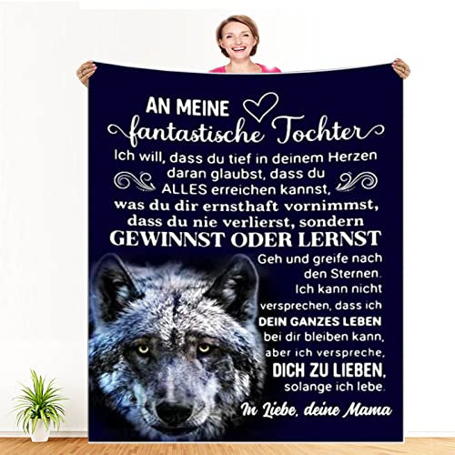 PJLJC Kuscheldecke An Meine Tochter, Geschenke für Tochter von Mama, Flanelldecke Luftpost Decke Positiv Ermutigen Sie Ihre Tochter zur Liebe Geeignet Für Sofa Reisen Geburtstag, Weihnachten Geschenk