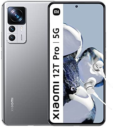 Xiaomi 12T Pro 5G – Smartphone 8 + 256 Go, écran AMOLED CrystalRes, Snapdragon 8+ Gen 1, Appareil Photo Ultime 200 MP, hypercharge Intelligente 120 W, 5000 mAh, Argent Lunaire