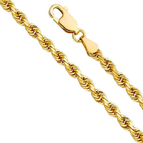 PRINS JEWELS 14 Karat 585 Gold Kordelkette Gelbgold Breite 5.20 mm (Rope kette) Unisex (45)