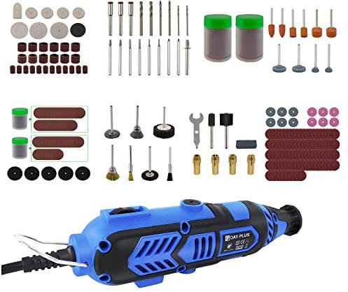 Mini Herramienta Rotativa Multifunción Amoladora Eléctrica con Cable Multiherramienta Taladro Bricolaje | 252 Accesorios | para Pequeñas Manualidades & Proyectos,135W, 6 velocidades