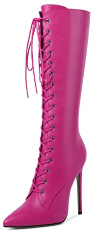 EDEFS Stivali con Tacco Alto Donna,Stivali Alti Donna Tacco a Spillo 12CM,Donna Stivaletti al Ginocchio