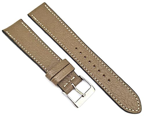 Fluco Uhrenarmband 20mm Montana feines Leder Uhrband beige-taupe Made in Germany