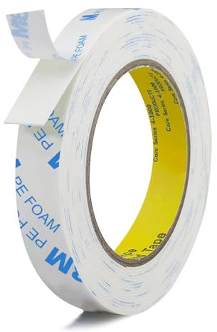 Rusoz Doppelseitiges Klebeband Extra Stark,Klebestreifen Wasserdichtes Weiß Doppelklebeband Schaumstoff PE Selbstklebend 5m Länge,1.5cm Breite Für Home und Auto Dekorationen