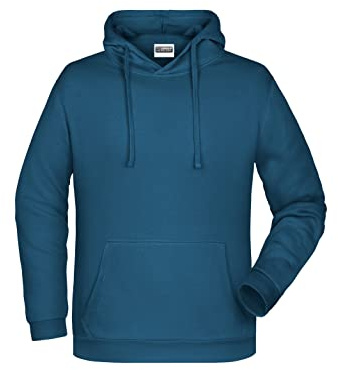 James & Nicholson Herren Basic Kapuzensweat - Klassischer Hoody mit Kängurutasche | Farbe: petrol | Grösse: S