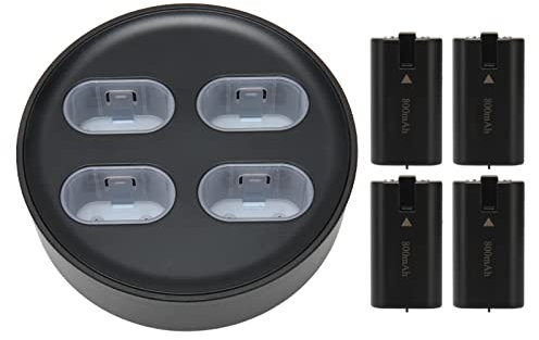 Wiederaufladbarer Akkupack Schwarz Überstromschutz Controller Akkupack Ladestation 4x800mAh Schnellladung Leichtgewichtler für Gamecontroller