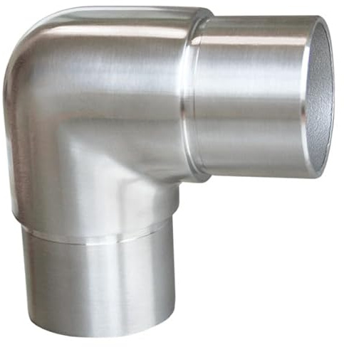 Steckfitting mit 90° Winkel, für Rohr Ø 48,3x2,0 Edelstahl V2A Rohrverbinder Verbinder für Rohre Geländerbau Geländer Treppen Balkongeländer Terrassengeländer Balkon Terrasse