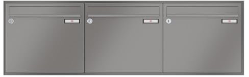 RENZ/Schattenfuge / 3er Unterputz-Briefkastenanlage Einbau-Briefkasten/RAL-Farbe 9007 Volumen 12 L/Dein-Briefkasten.de