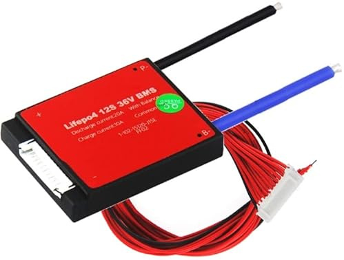 TECNOULAB 1 unité 12S 36V 20A LiFePO4 Carte Protection Batterie Lithium BMS PCB avec Équilibrage
