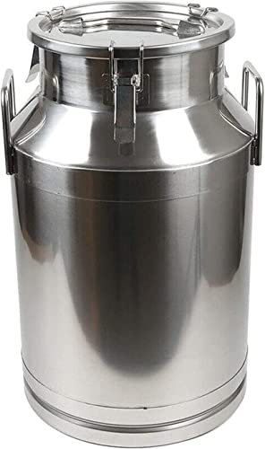 BanBe Milchkanne aus Edelstahl 304 mit versiegeltem Deckel, robuster Milchkännchen, Milchtransporteimer, Weineimer, Flasche, Ölfass, Teekanister, flüssiger Feststoff-Lagertank (50 l)