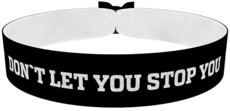 Dont let you stop you schwarz - Stoffarmband aus Satin - Motivationsarmband - Handgemachtes Armband - Positive Gedanken - Geschenkidee für Motivation - Unisex Armband - Affirmationsarmband