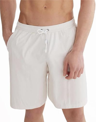 ACHTELEPHS Badehose Herren Lang Schnelltrocknend Badeshorts Männer Bademode Badehosen Weiß XL