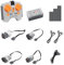 22-teiliges Technology Power Functions Set,Motoren Set,1XL/1L/1M/1 Servomotor (RC & APP, inkl. Querachse), Batteriebox für Fernbedienung, Verlängerungskabel, Lichtkabel Kompatibel mit vielen Modellen