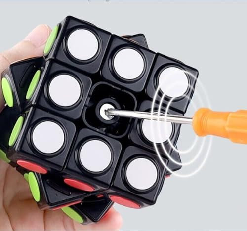Oostifun 3x3 Punkt Magic Puzzle Würfel Runde Punkt Patch 3x3x3 Würfel Spielzeug Schwarz