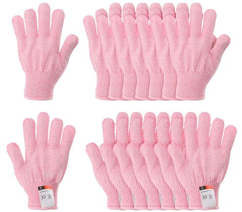 PATIKIL Cut Resistant Gloves, 8 Pair Level 5 Protection Anti Cutting Gloves Cut Proof Gloves for Kitchen Wood Carving Working, Small, Pink