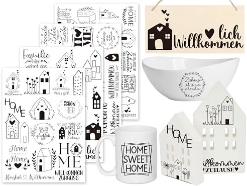 Sugeru Rub On Sticker - 4PCS Set | Sprüche Deko für Geburtstag, Raysin Keraflott, Silikonformen Gießformen, Hochzeit, Familie Folie für Möbel, Glas, Holz, Fotoalbum, Aufkleber Aesthetic (FamilieⅢ)
