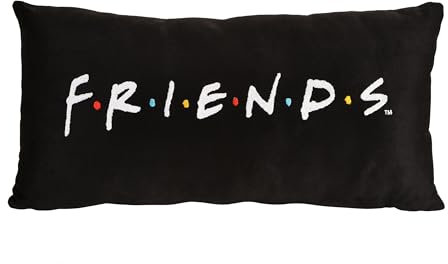 Elbenwald Friends Kissen mit Logo Motiv - 47 x 10 x 24 cm - eingesticktes Logo - Für Herren Damen Unisex - Geschenkidee - Dekokissen - Polyester Schwarz