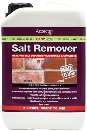 EASYCare - Salt Remover 3L Ready To Use And Fast Acting Salt Neutraliser Liquid For Paving, Brick And Cement. Acid-Free Cleaner That Also Prevents Sodium Based White Salt Stains Returning