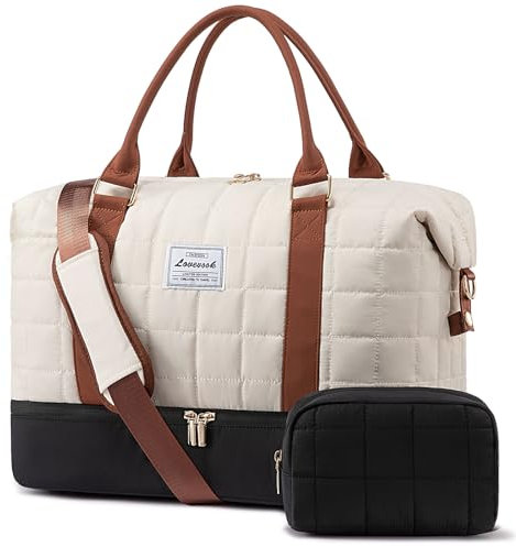 LOVEVOOK Reisetasche Damen, Groß Weekender Kliniktasche Geburt Wasserdicht Handgepäck Reise Tasche Travel Duffle Bag mit Schuhtasche, Krankenhaustasche Sporttasche für Flugzeug Sport Gym