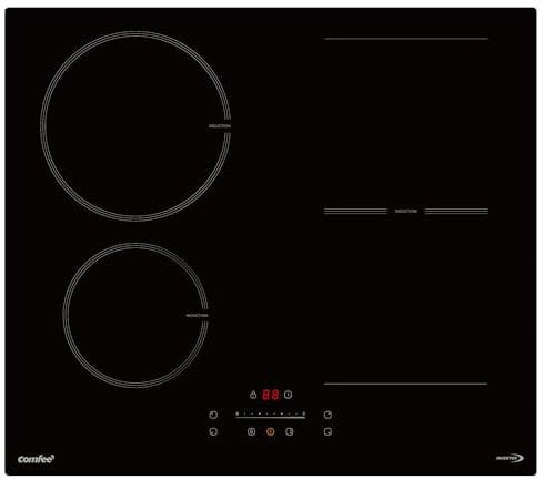 COMFEE' Induction Hob 7400 WATT with 4 Zones Induction Stove with Flexible Zone Built-in induction cooktop,Wiring, Touch control, Automatic Switch-Off, Child Safety Lock, No Plug Included