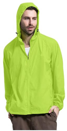 Imperméable pour Homme Femme Veste de Pluie Ultra-légère Coupe-vent, Respirante et Compressible avec Capuche - Running Et Cyclisme