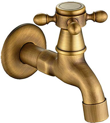 Rubinetto da parete in rame con finitura bronzata, ideale per cucina e bagno