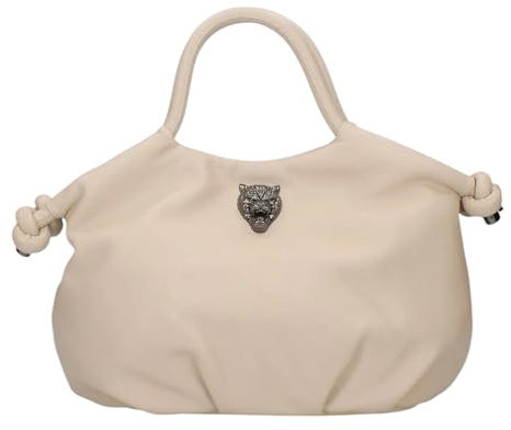 Plein Sport Handtasche Beige Logo abnehmbarer Schultergurt, beige, C