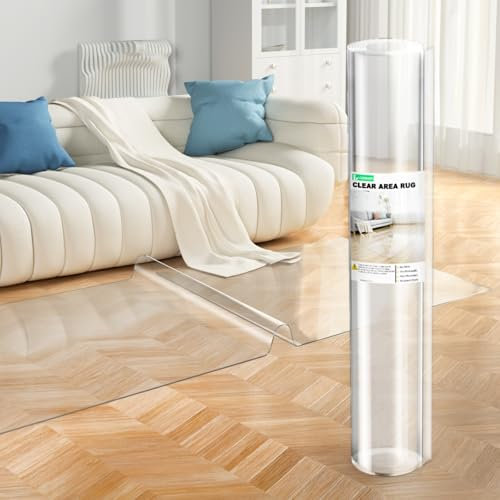 Fuß durchsichtige Läufermatte aus Kunststoff, Läuferteppich für den Flur, 1.5mm Dicker durchsichtiger transparenter Vinyl-Bodenteppich, großer Teppich für Eingangsbereich (0.6x3.05m)