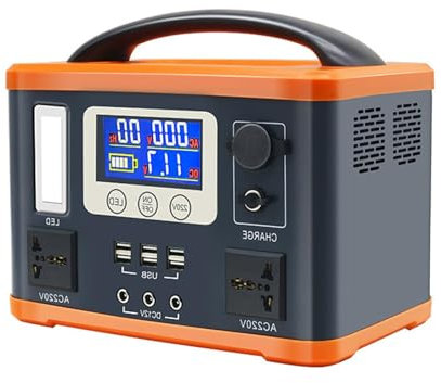 TGHY Stazione di Alimentazione Portatile 500W Generatori Portatili Batteria 110V Power Bank Generatore Solare per Campeggio all'aperto Viaggio Emergenza con Luce LED,500w