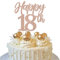 Xsstarmi 1 Pack Happy 18th Birthday Cake Topper Glitter Rose Gold Sweet 18 Fabulous Birthday Cake Pick Decoration for Cheers to 18 Happy 18th Birthday Anniversary Party Cake Decorations