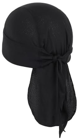 XDGBGFN Herren Bandana Cap Fahrrad Mütze Kopftuch Durag Herren Schweißabsorption Kopftuch Helm für Sport im Freien, Wandern, Klettern, Motorrad (Schwarz)
