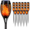LQWELL® Solarleuchten Solar Fackellicht für Außen Garten 24 Stück 12 LED Solarlampe mit Realistischer Flammeneffekt IP65 Wasserdicht Gartenfackeln Solar Weg Hinterhöfe Rasen Beleuchtung (24 Stück)