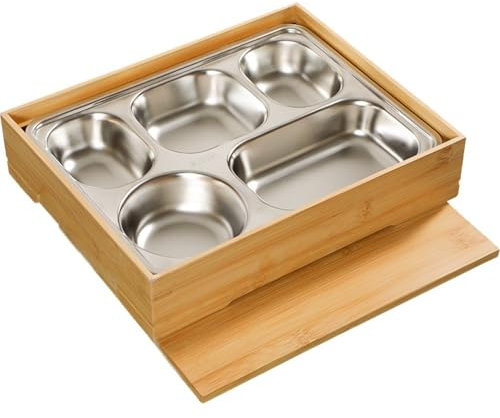vepoty Japanese Bento Box Divided Dinner Plate Leak-proof Food Storage Container for Restaurant Home Picnic Camping
