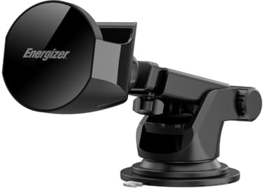 Energizer Magnetisches kabelloses Autoladegerät 15 W schnell | MagSafe Halterung für iPhone und Android | Qi Schnellladung mit Zubehör für AirPods | Halterung für Armaturenbrett Windschutzscheibe