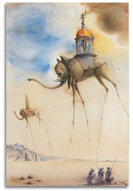 YMXSDIMDS Weltraum-Elefant von Salvador Dali, Gemälde, Poster, Kunstdruck, Wandfoto, Farbe, hängendes Bild, Familie, Schlafzimmer, Dekoration, 40 x 60 cm