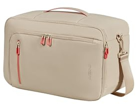 Samsonite American Tourister Puffypop - Ladies Under Seat Hand Luggage (40 x 25 x 20 cm, 21 L, 0.70 kg) - Versatile 3-Way Cabin Bag, Airplane Backpack with 14 Laptop Compartment - Beige