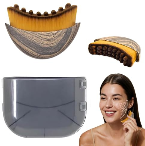 Lymphatische Gesichtsbürste, Lymphatic Contour Face Brush, Lymphbürsten gesicht für Empfindliche Haut, Trockene Gesichtsbürste für Gesicht, Kinn und Jawline Sculpting