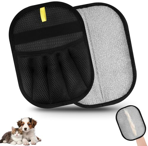 Jadesiegel Lot de 2 Gants Anti-Poils pour Animaux | Design Épaissi à Puissance Électrostatique Améliorée | pour Canapé, Voiture, Vêtements et Toilettage Direct