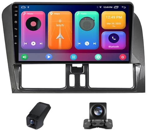 9 Pollici Radio Android per Volvo XC60 I 1 2008-2017 - Wireless CarPlay & Android Auto/Navigazione GPS/Controllo del Volante/Radio FM WIFI/Bluetooth/Controllo del volante/Camera(X1)