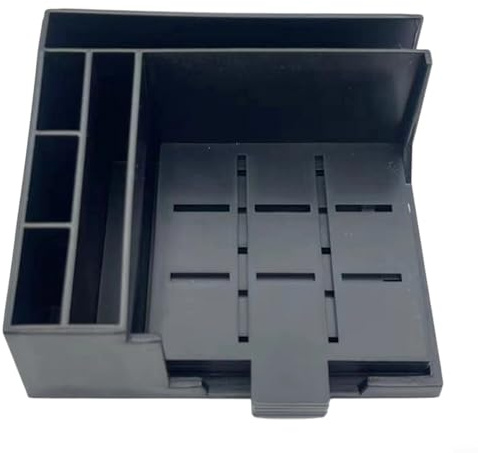 NexRen ABS Haftnotizhalter mit Schablone, tragbarer Schreibtisch-Organizer Aufbewahrungsbox für Zuhause, Schule, Büro (schwarz)