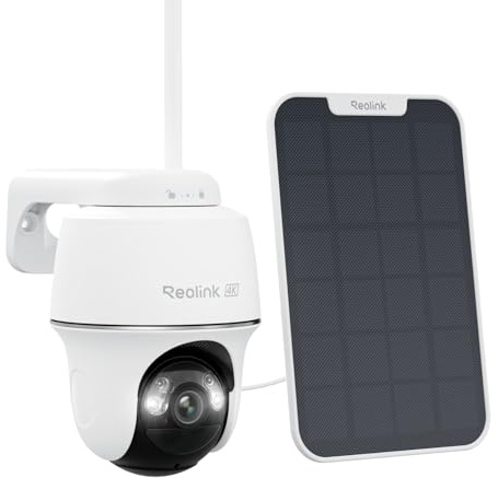 Reolink 4K Drahtlose Solar-Überwachungskamera für den Außenbereich, 355° Schwenk- und 140° Neigebereich, Argus PT Ultra + Solarpanel (Generalüberholt)