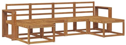 vidaXL Outdoor-Sofagarnitur 6 pcs Natur Holzwerkstoff, Moderne Outdoor-Sofa Set, langlebige Gartenmöbel, stylische Pool Lounge, vielseitige Sitzmöbel