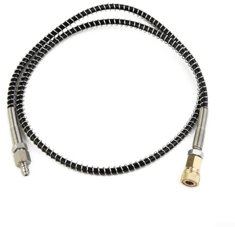 DN2 36 Inch Microporous Hose for Air Filling Station, High Pressure Charging Hose with for Quick Coupling Out, Hand Pumps and Compressed Air Containers, Black