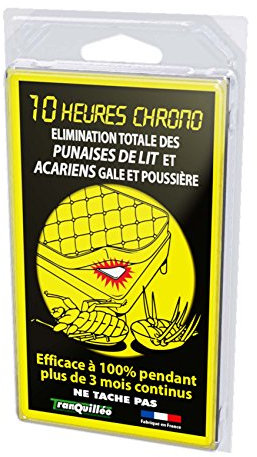 TRANQUILLEO Vivre Mieux PLAQUETTE ANTI PUNAISES DE LIT Bande ANTI ACARIENS POUR LITERIE, Blanche