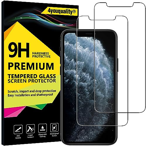 4youquality [2-Pack Screen Protector for iPhone X, iPhone XS & iPhone 11 Pro, Tempered Glass Film [LifetimeSupport][Scratch-Resistant]