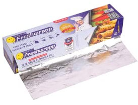 Freshwrapp Hindalco Aluminiumfolie, 72 Meter, 11 Mikrometer, Lebensmittelverpackung, Verpackung, Aufbewahrung und Servieren